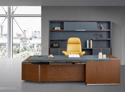 Luxury desk leather wood tables office desk furniture designer